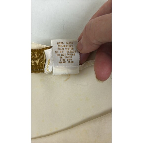 Vintage 90s Victoria Secret Gold Label 100% Silk Slip Midi Dress Large Cream - Picture 9 of 15